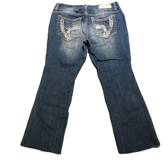 Ariya Jeans Juniors Size 13/14 Raw Hem Cut Off Cropped Embellished Distressed - Picture 2 of 11